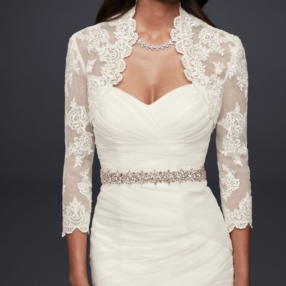 David’s Bridal lace wedding bolero